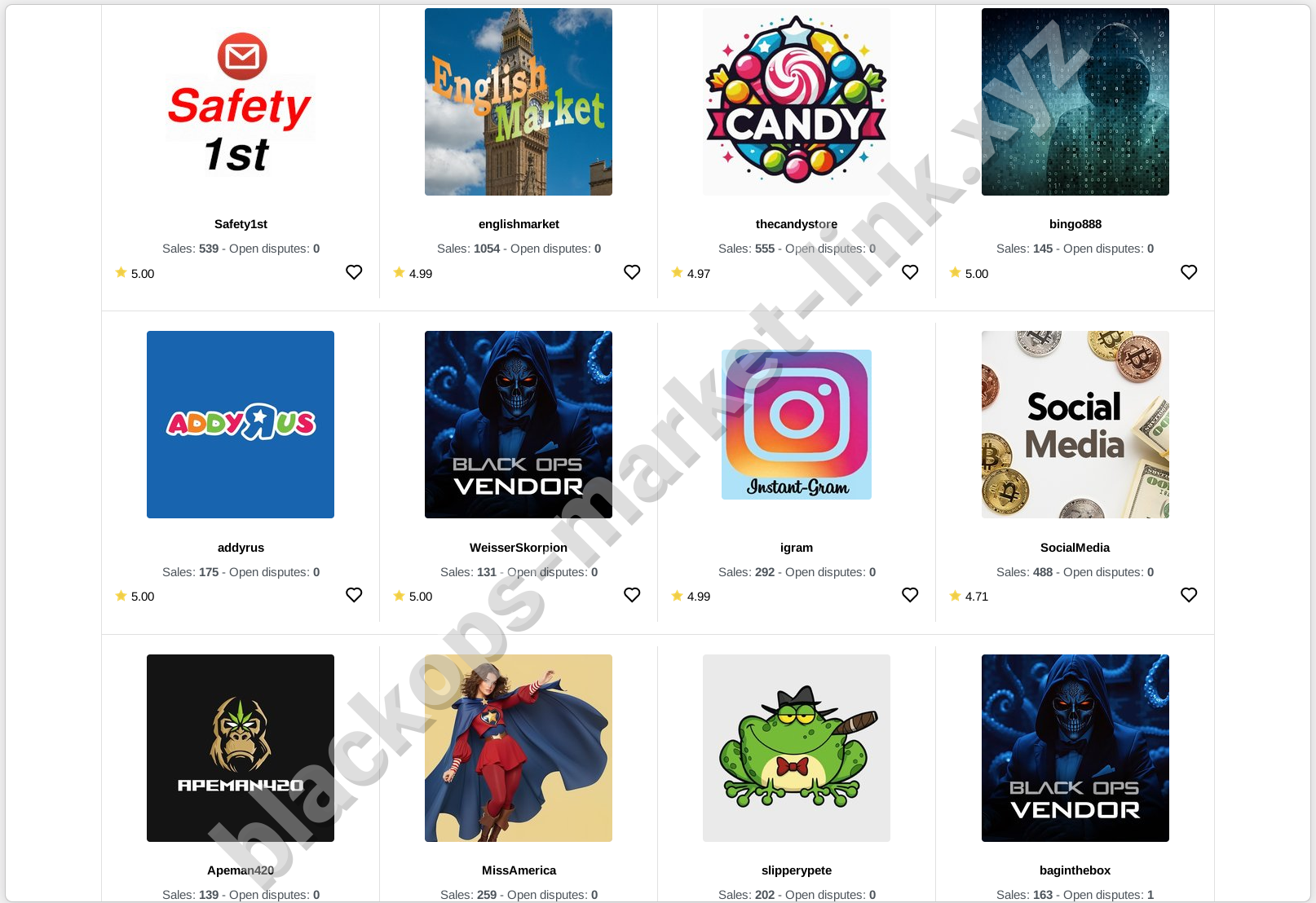 BlackOps marketplace product listings and advanced search filters